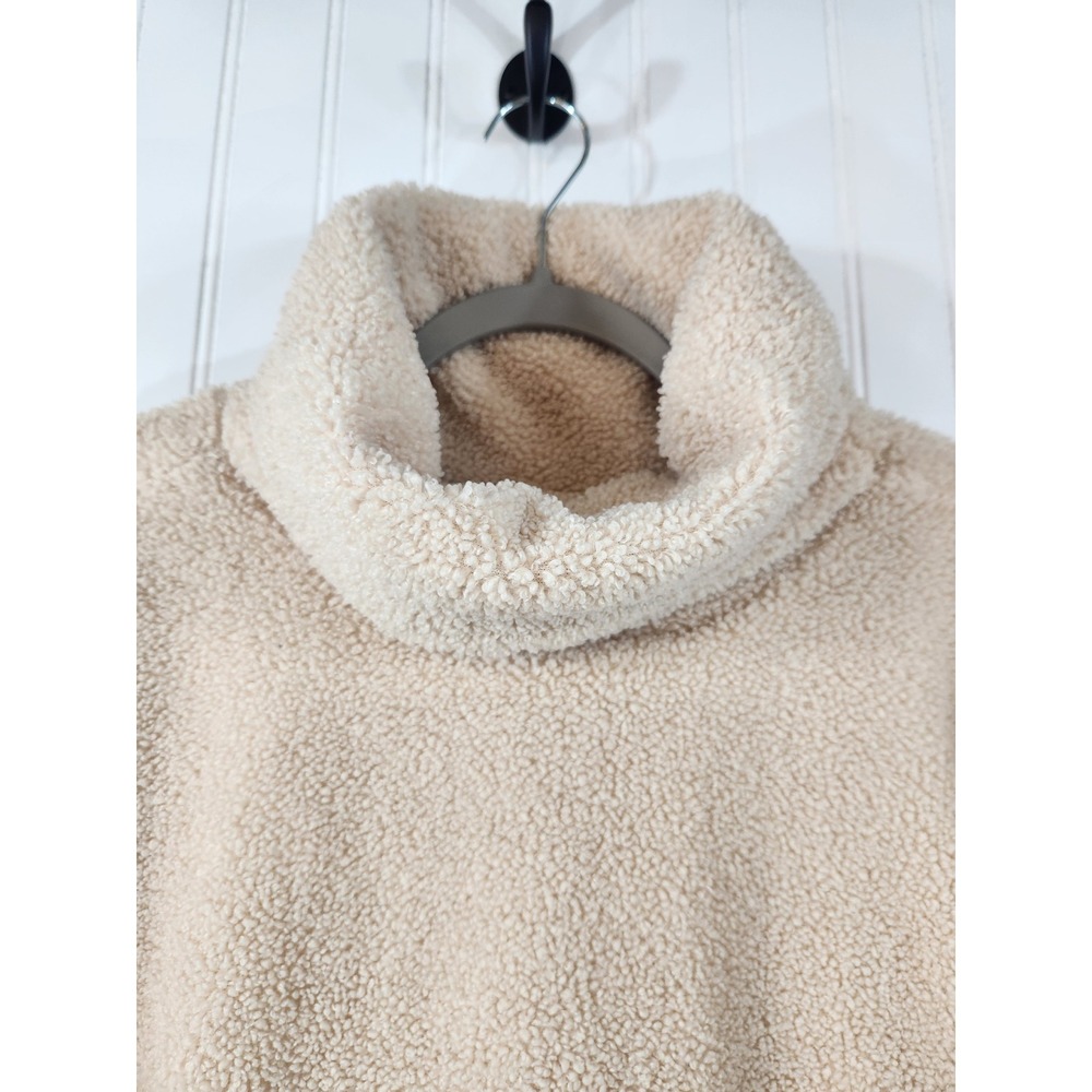 Tuckernuck Cream Sherpa Fleece Cowl Neck Pullover Sweater Size M Y2K Preppy - Picture 3 of 10